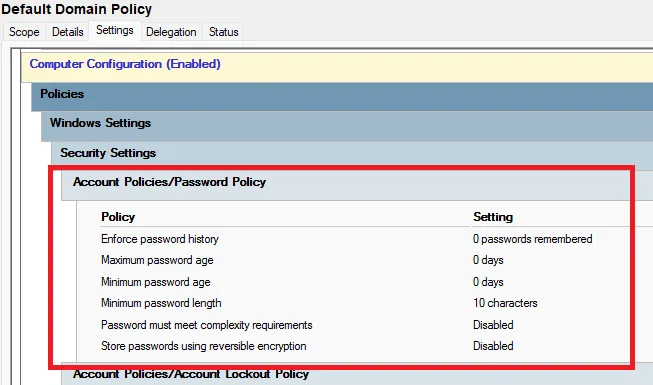 Password Policy